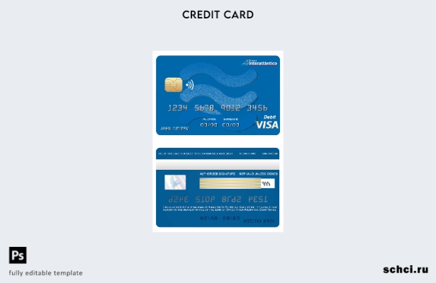 цифровая загрузка шаблона карты Visa банка Cabo Verde Banco Inter Atlântico